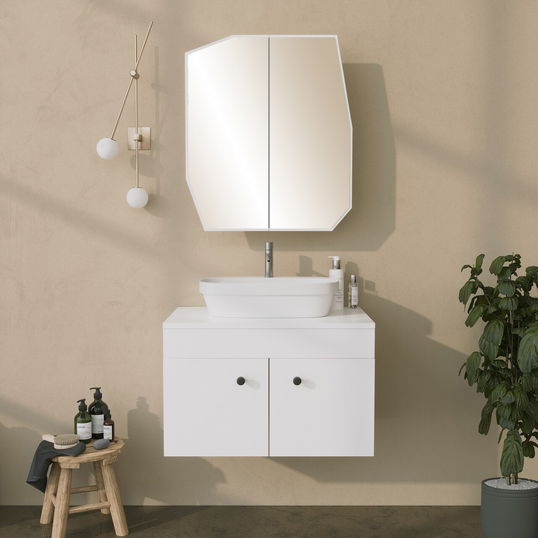 Dulap de baie, Neostill, Quartz Cabinet, 12x45x50 cm, 100% CARTON DURO, Alb
