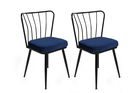 Set de scaune, Nmobb, Yıldız-944 V2, Metal, Albastru închis / Negru /
