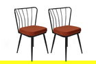 Set de scaune, Nmobb, Yıldız-945 V2, Metal, Tigla Roșu/Negru