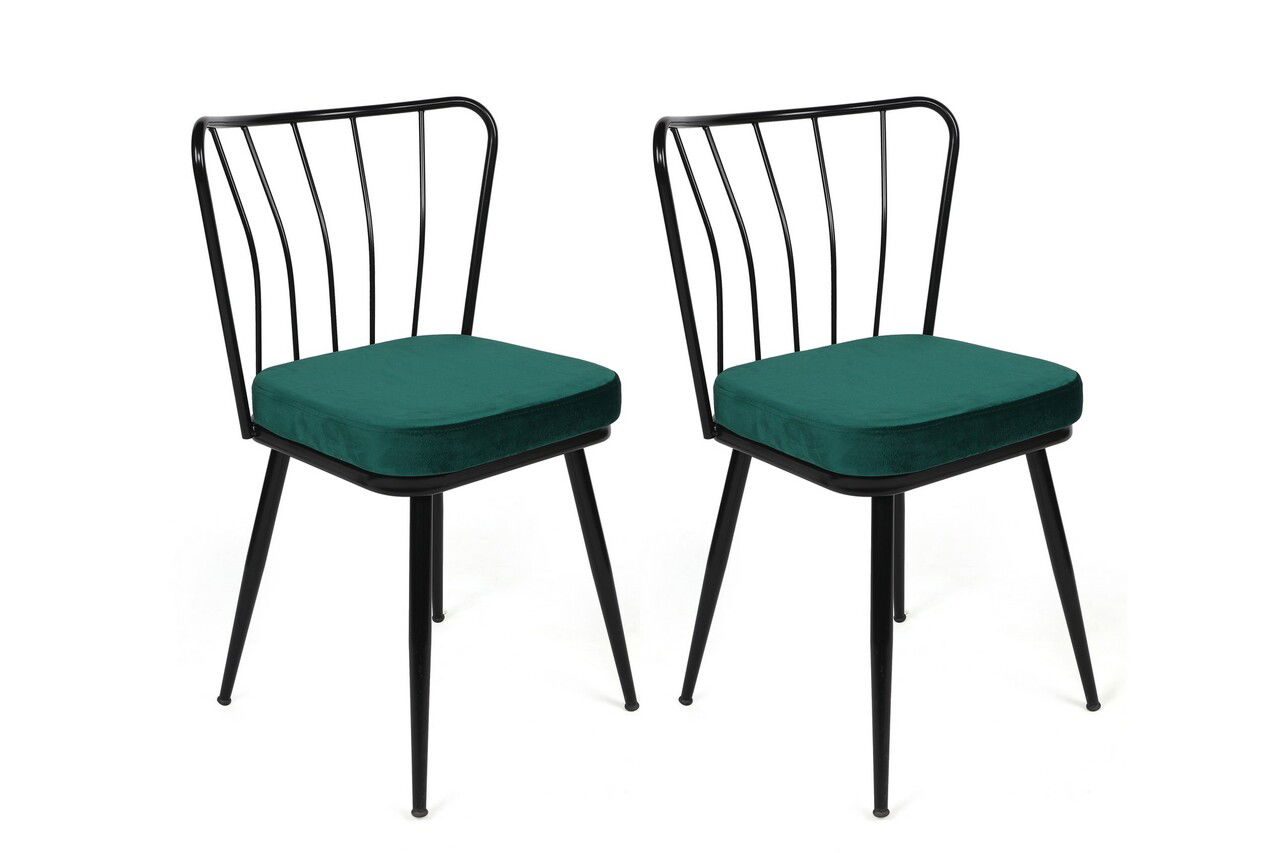 Set de scaune, Nmobb, Yıldız-951 V2, Metal, Verde/Negru