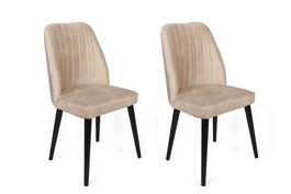 Set de scaune, Nmobb, Alfa -434 V2, Metal , Crem/Negru