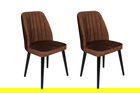 Set de scaune, Nmobb, Alfa-436 V2, Metal , Maro / Negru
