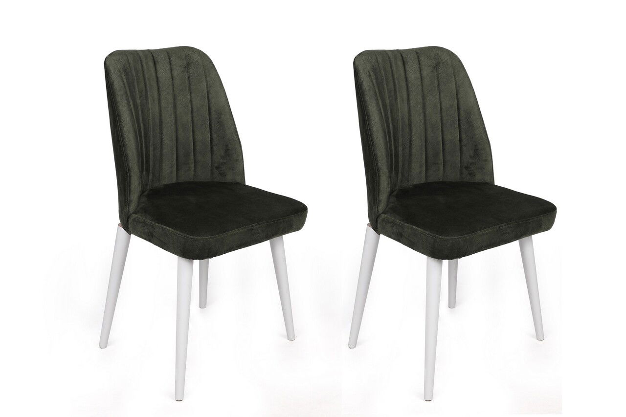 Set de scaune, Nmobb, Alfa-492 V2, Metal , Kaki/Alb