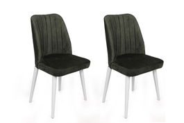 Set de scaune, Nmobb, Alfa-492 V2, Metal , Kaki/Alb