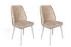 Set de scaune, Nmobb, Alfa-494 V2, Metal , Bej/Alb