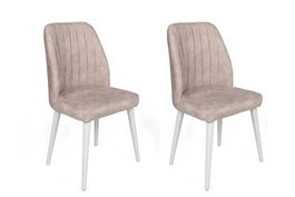 Set de scaune, Nmobb, Alfa-495 V2, Metal , Crem / Alb /
