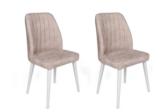 Set de scaune, Nmobb, Alfa-495 V2, Metal , Crem / Alb /