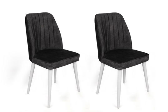 Set de scaune, Nmobb, Alfa-497 V2, Metal , Antracit/Alb