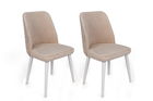 Set de scaune, Nmobb, Tutku-326 V2, Lemn, Crem / Alb /