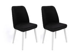 Set de scaune, Nmobb, Tutku-331 V2, Lemn, Alb/Negru