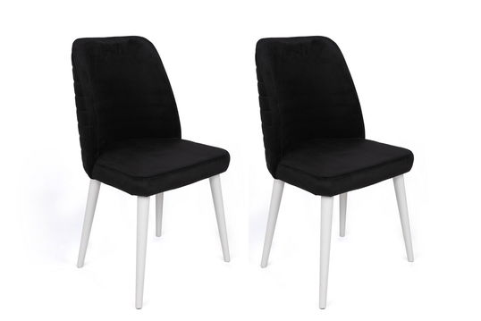 Set de scaune, Nmobb, Tutku-331 V2, Lemn, Alb/Negru