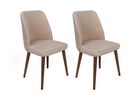 Set de scaune, Nmobb, Tutku-346 V2, Lemn, Crema/Nuca