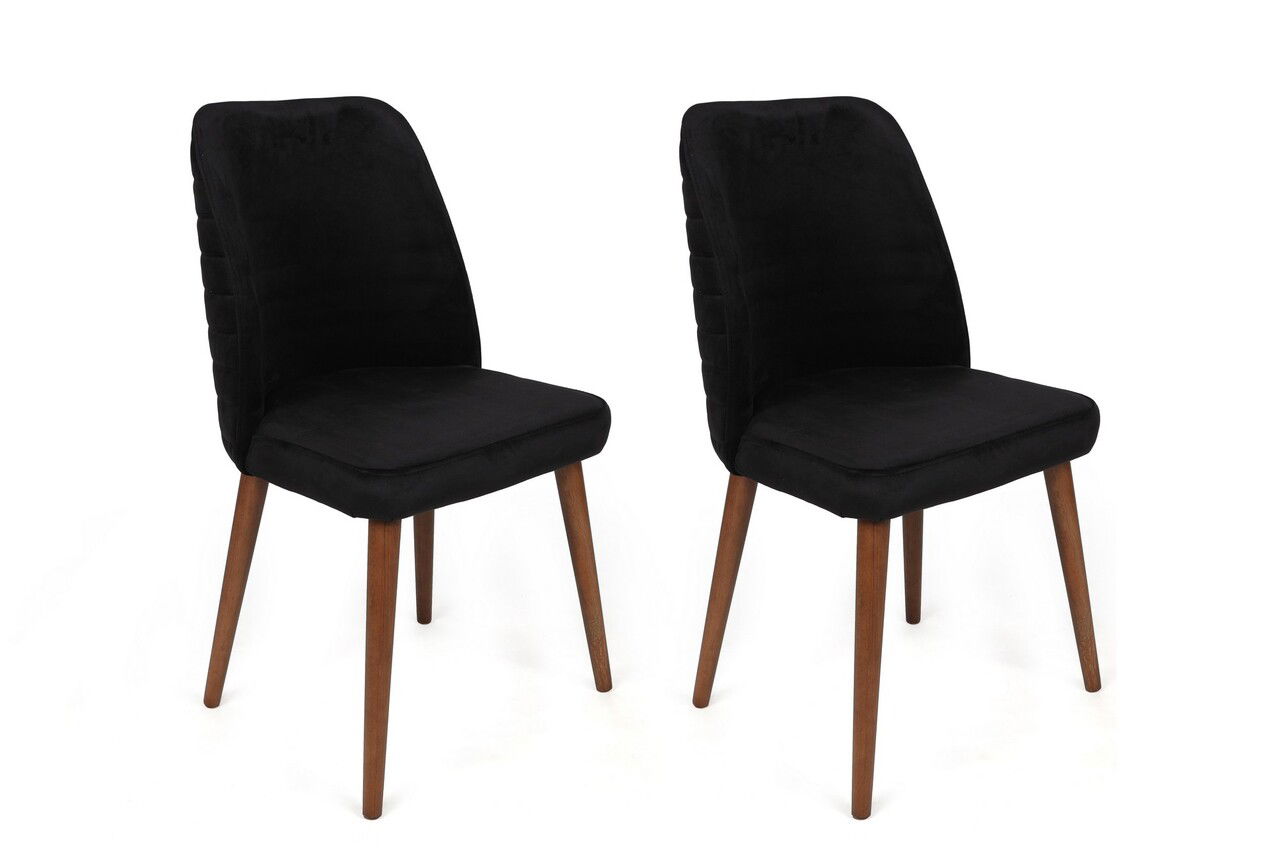 Set de scaune, Nmobb, Tutku-351 V2, Lemn, Nuc negru