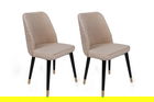 Set de scaune, Nmobb, Hugo-367 V2, Lemn, Crem / Negru / Auriu