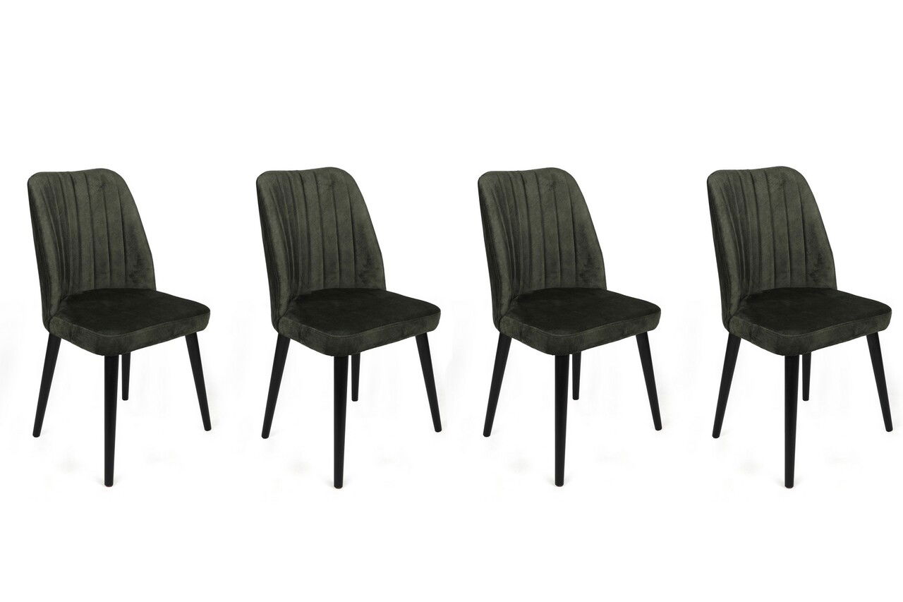 Set de scaune, Nmobb, Alfa-432 V4, Metal , Kaki/Negru
