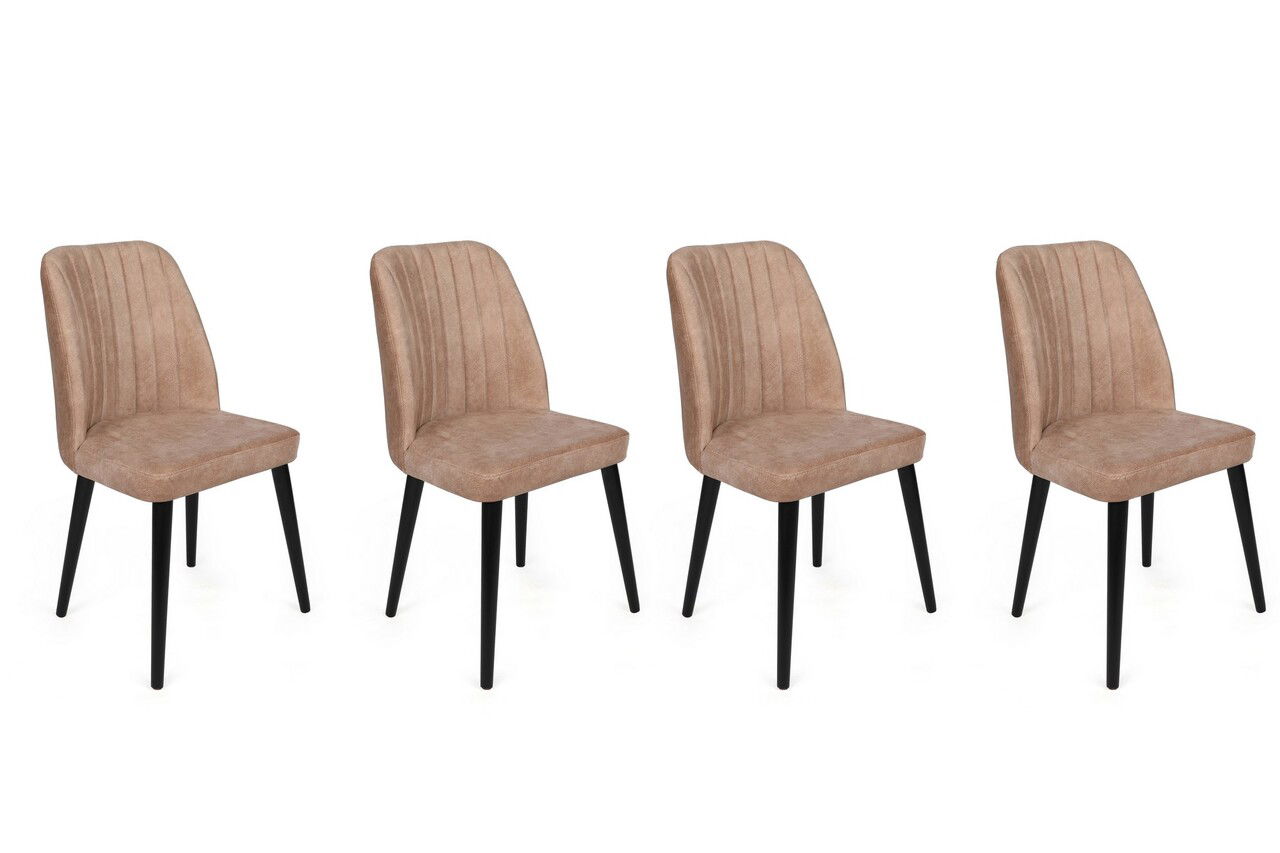 Set de scaune, Nmobb, Alfa-433 V4, Metal , Bej/Negru