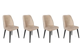 Set de scaune, Nmobb, Alfa-434 V4, Metal , Crem/Negru