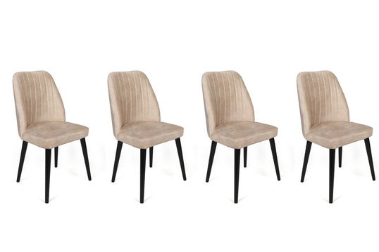 Set de scaune, Nmobb, Alfa-434 V4, Metal , Crem/Negru