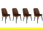 Set de scaune, Nmobb, Alfa-436 V4, Metal , Maro / Negru