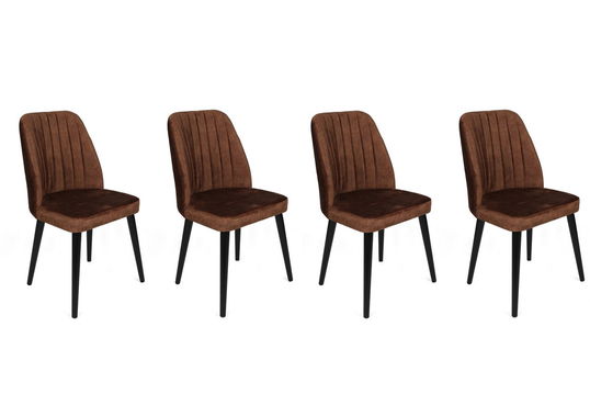 Set de scaune, Nmobb, Alfa-436 V4, Metal , Maro / Negru