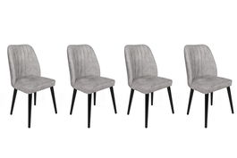 Set de scaune, Nmobb, Alfa-438 V4, Metal , Gri/Negru