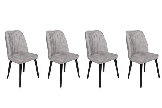 Set de scaune, Nmobb, Alfa-438 V4, Metal , Gri/Negru