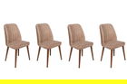 Set de scaune, Nmobb, Alfa-463 V4, Metal , Bej / Nuc