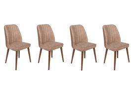 Set de scaune, Nmobb, Alfa-463 V4, Metal , Bej / Nuc