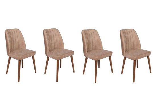 Set de scaune, Nmobb, Alfa-463 V4, Metal , Bej / Nuc