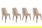 Set de scaune, Nmobb, Alfa-464 V4, Metal , Crema/Nuca