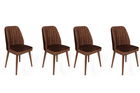 Set de scaune, Nmobb, Alfa-466 V4, Metal , Maro / Nuc