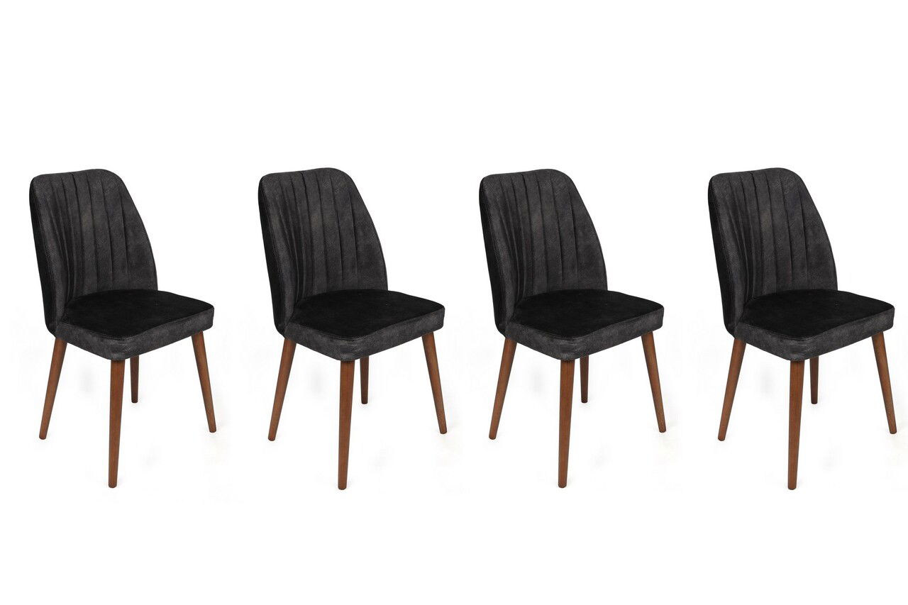 Set de scaune, Nmobb, Alfa-467 V4, Metal , Antracit / Nuc
