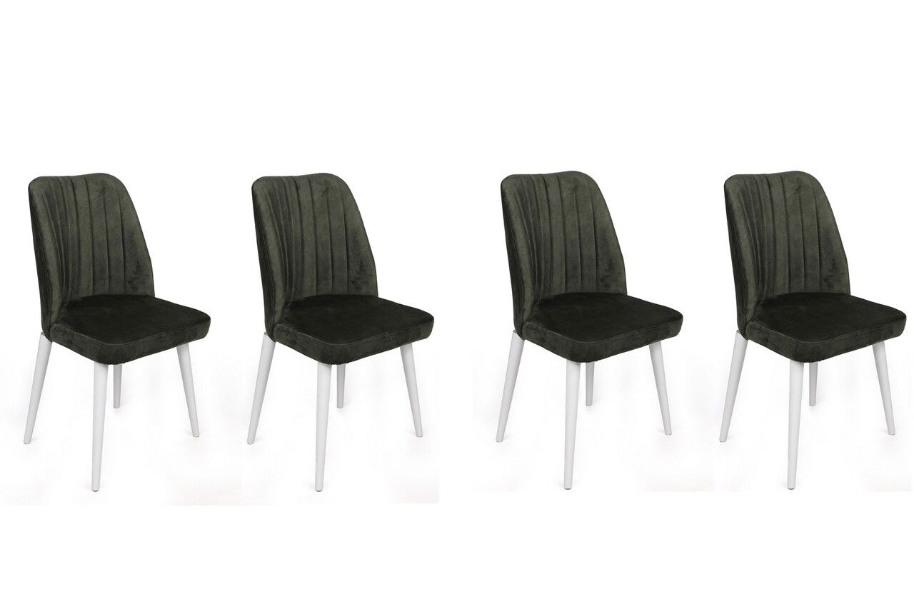 Set de scaune, Nmobb, Alfa-492 V4, Metal , Kaki/Alb