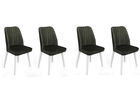 Set de scaune, Nmobb, Alfa-492 V4, Metal , Kaki/Alb