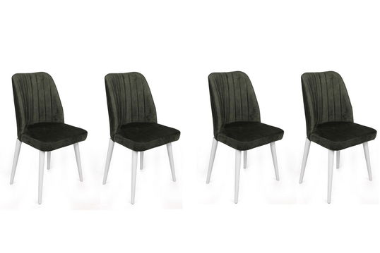 Set de scaune, Nmobb, Alfa-492 V4, Metal , Kaki/Alb