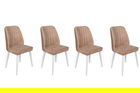 Set de scaune, Nmobb, Alfa-493 V4, Metal , Nurca / alb