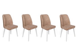 Set de scaune, Nmobb, Alfa-493 V4, Metal , Nurca / alb