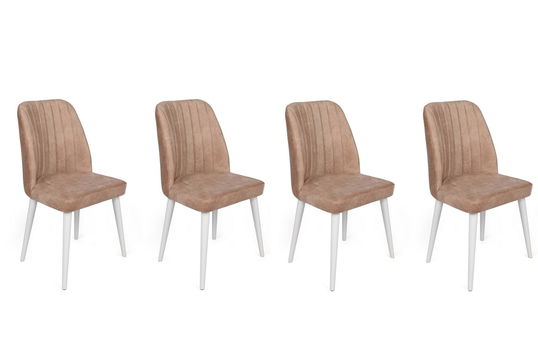 Set de scaune, Nmobb, Alfa-493 V4, Metal , Nurca / alb