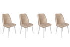 Set de scaune, Nmobb, Alfa-494 V4, Metal , Bej/Alb