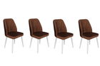 Set de scaune, Nmobb, Alfa-496 V4, Metal , Maro/Alb