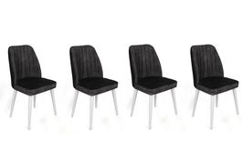 Set de scaune, Nmobb, Alfa-497 V4, Metal , Antracit/Alb