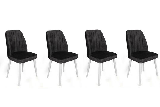 Set de scaune, Nmobb, Alfa-497 V4, Metal , Antracit/Alb