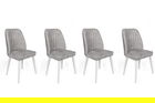 Set de scaune, Nmobb, Alfa-498 V4, Metal , Gri/Alb
