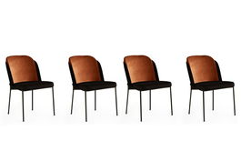 Set de scaune, Nmobb, DR, Metal, Bronz / Negru