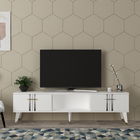 Comoda TV, Olivia, Asel, 150x44.6x29.6 cm, PAL , Alb / Argintiu