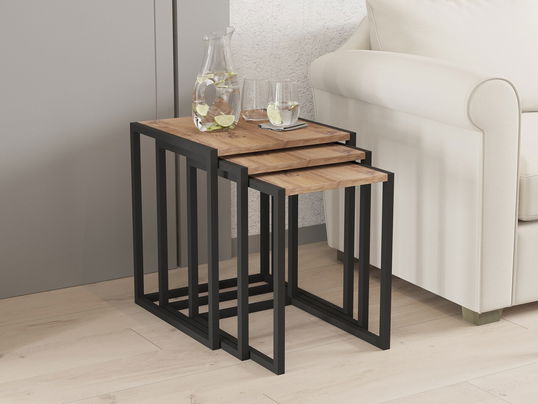 Masute, Puqa Design, Tali, PAL, Negru / Pin Atlantic