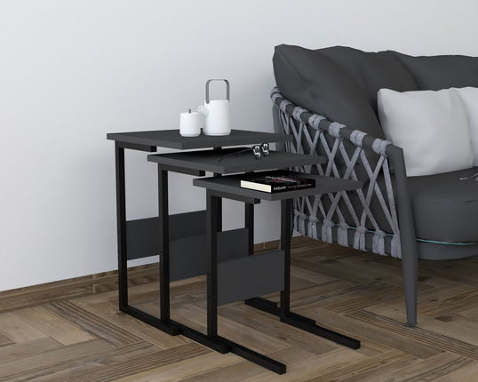 Masute, Puqa Design, Sali, PAL, Negru / Antracit