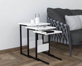 Masute, Puqa Design, Sali, PAL, Alb/Negru