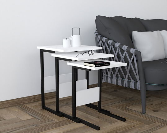Masute, Puqa Design, Sali, PAL, Alb/Negru
