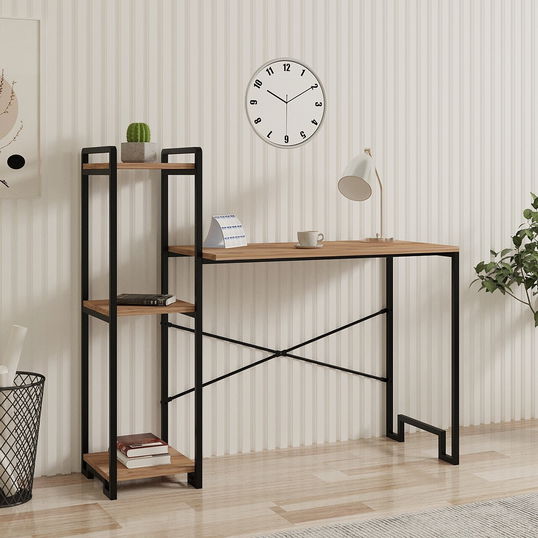 Birou, Puqa Design, Home, 45x120x108 cm, PAL, Pin Atlantic / Negru
